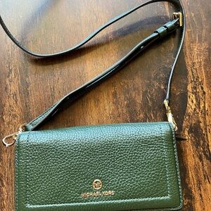Michael Kors Green Leather Crossbody Bag